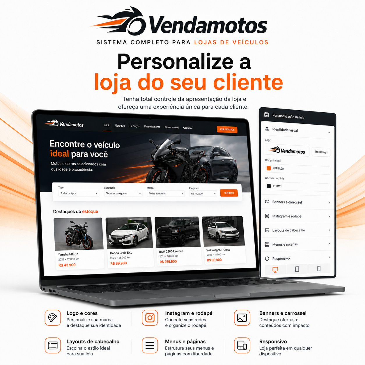 Vendamotos — Sistema de Catálogo e Gestão de Estoque para Lojas de Veículos
