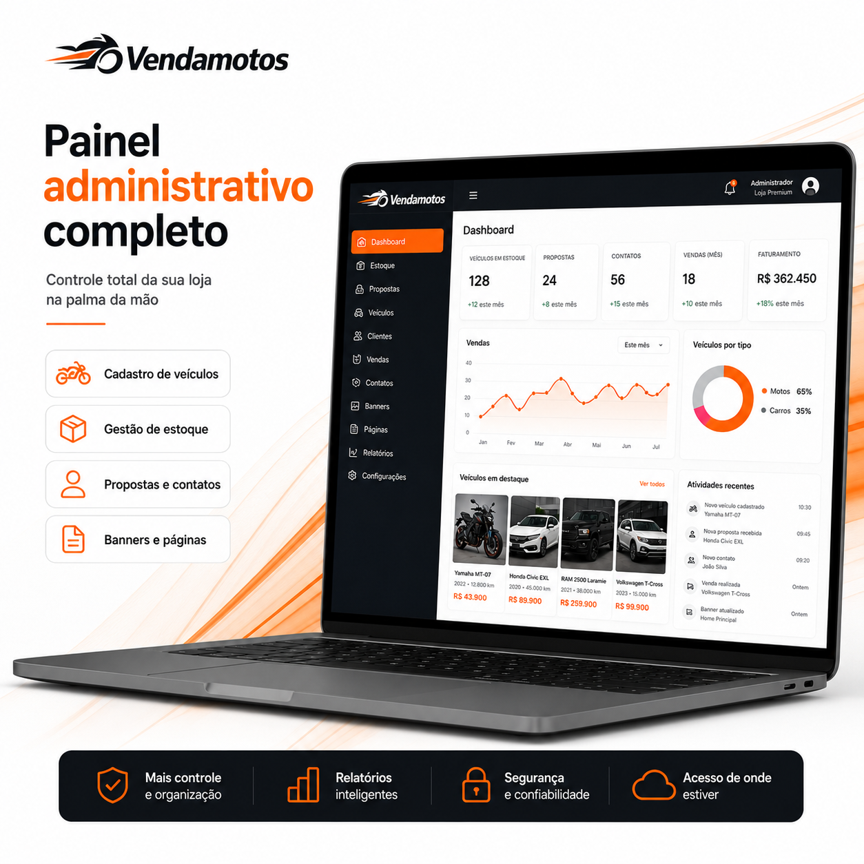 Vendamotos — Sistema de Catálogo e Gestão de Estoque para Lojas de Veículos