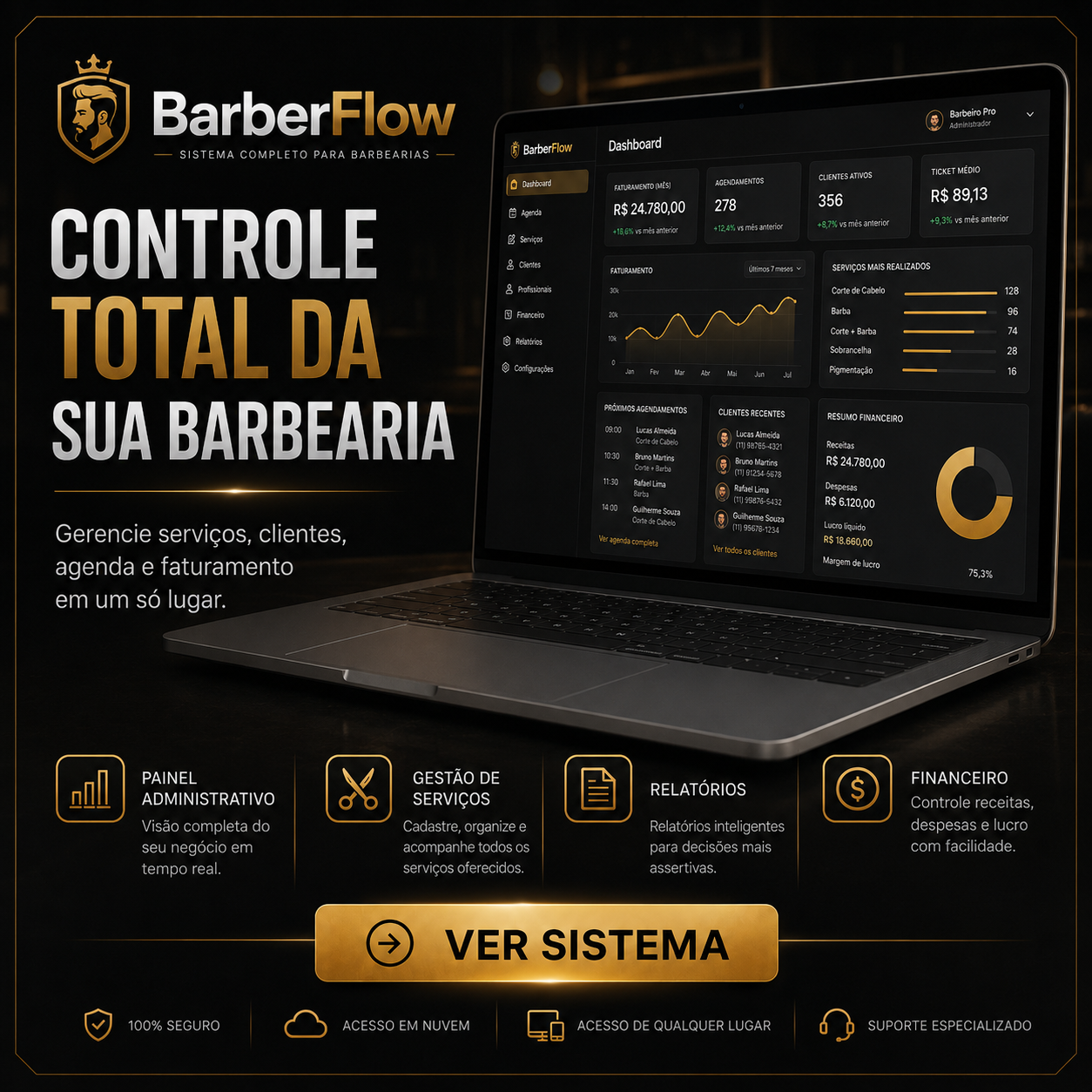 Sistema para Gerenciamento de Barbearia com agendamento