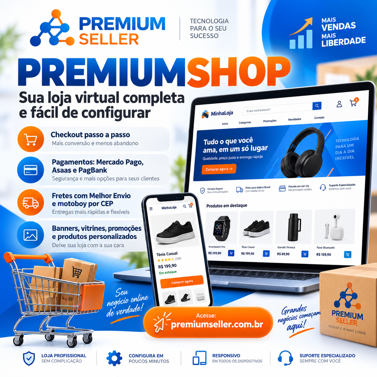 Sistema de Loja virtual Completo para produtos fisicos digitais e artesanais